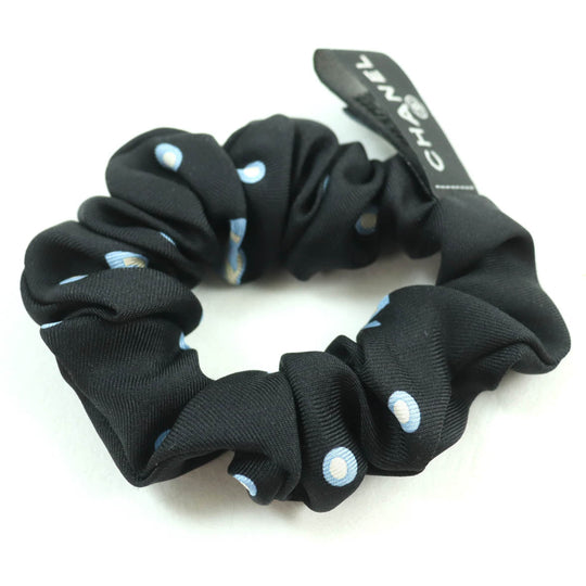 CHANEL hair accessory Main: 100% silk Black light blue Women Used Authentic