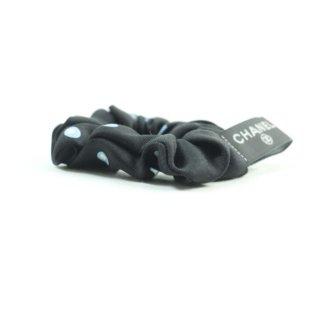 CHANEL hair accessory Main: 100% silk Black light blue Women Used Authentic