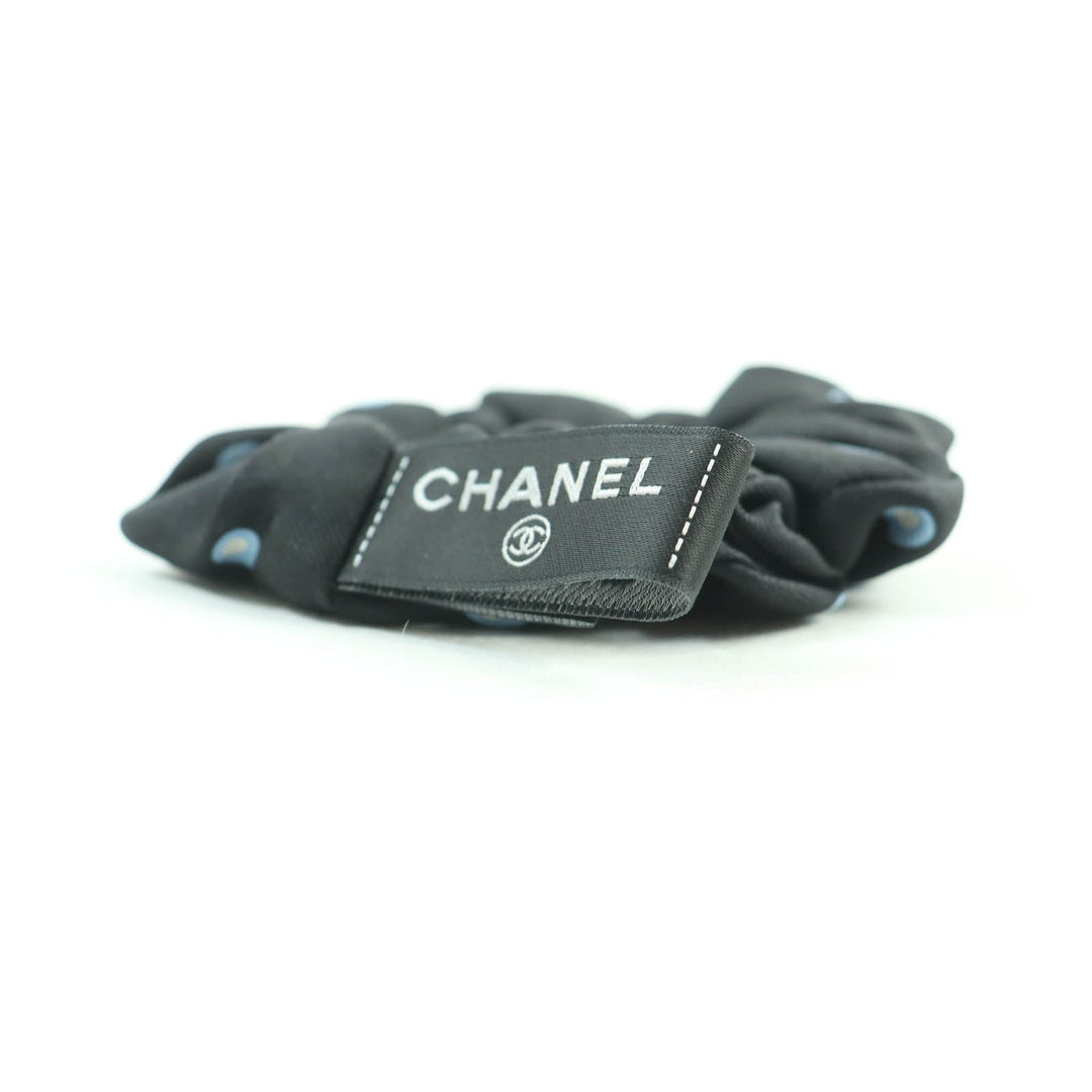 CHANEL hair accessory Main: 100% silk Black light blue Women Used Authentic