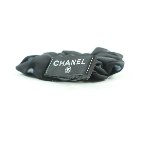 CHANEL hair accessory Main: 100% silk Black light blue Women Used Authentic