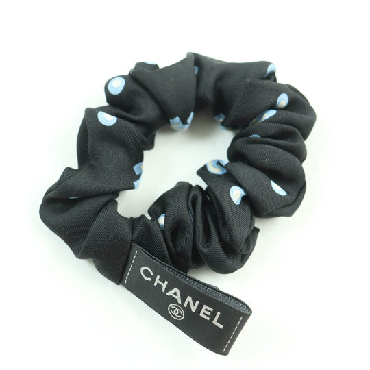 CHANEL hair accessory Main: 100% silk Black light blue Women Used Authentic