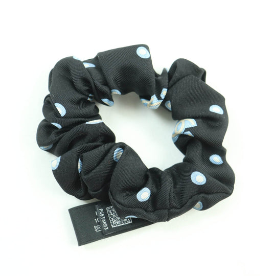 CHANEL hair accessory Main: 100% silk Black light blue Women Used Authentic
