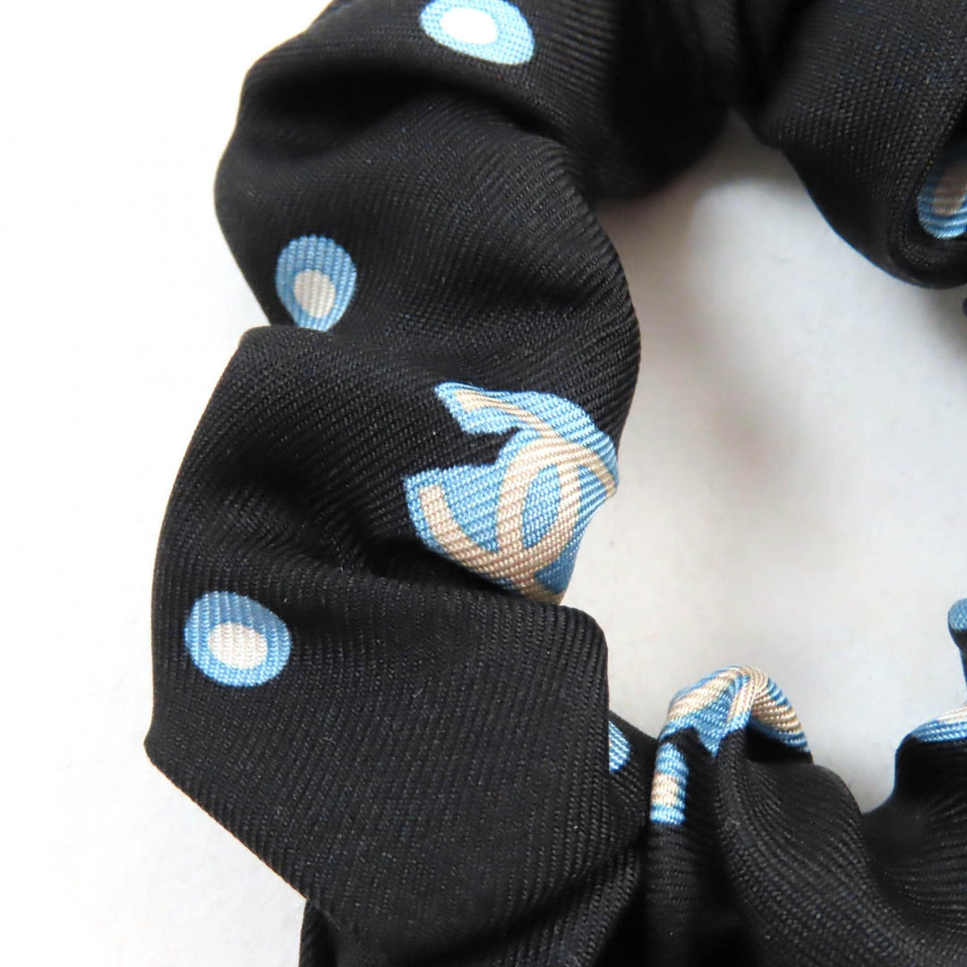 CHANEL hair accessory Main: 100% silk Black light blue Women Used Authentic