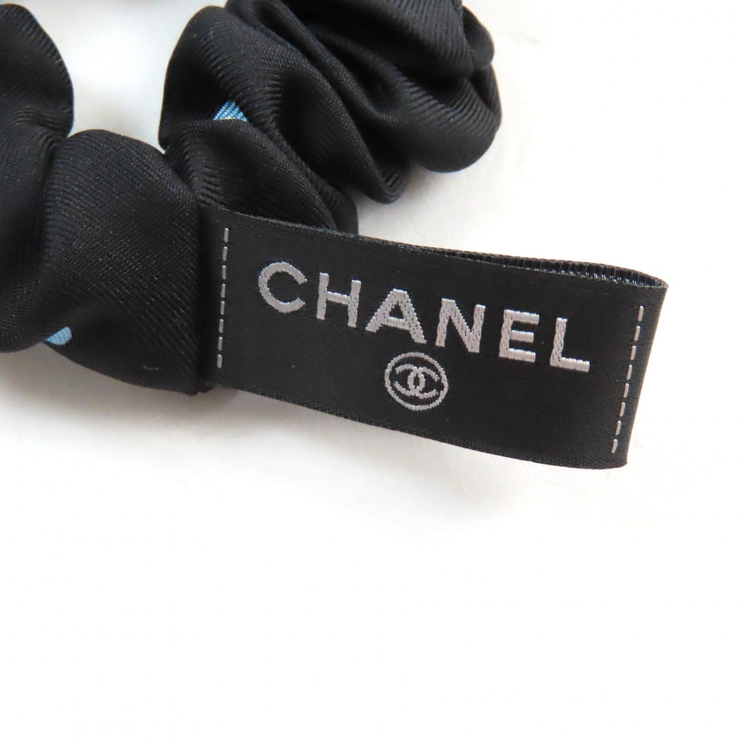 CHANEL hair accessory Main: 100% silk Black light blue Women Used Authentic