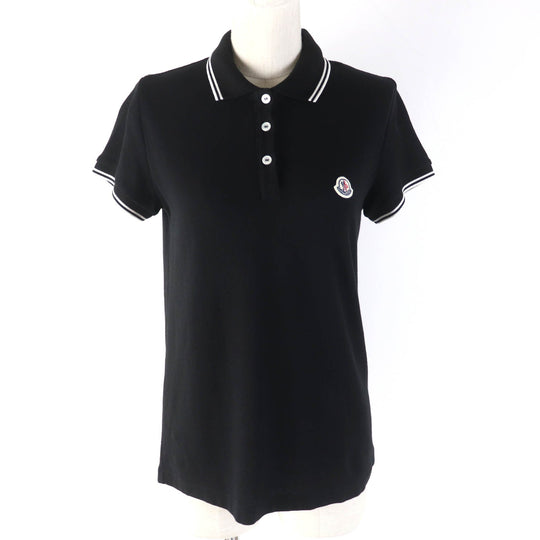 MONCLER Short sleeve polo shirt Main: 100% cotton, Part: 100% cotton black Women S Used Authentic