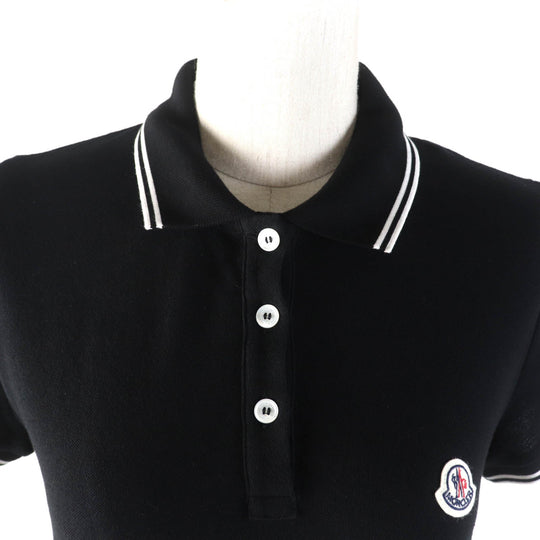 MONCLER Short sleeve polo shirt Main: 100% cotton, Part: 100% cotton black Women S Used Authentic