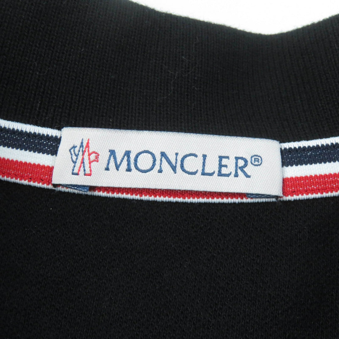 MONCLER Short sleeve polo shirt Main: 100% cotton, Part: 100% cotton black Women S Used Authentic