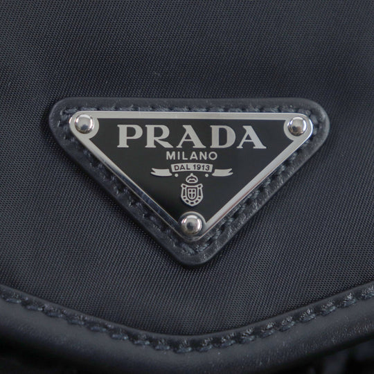 PRADA Sling bag 2VH174 Re-Nylon Leather black mens Used Authentic