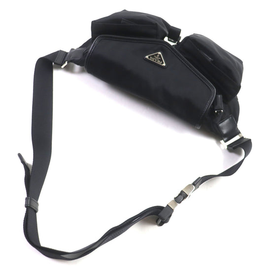 PRADA Sling bag 2VH174 Re-Nylon Leather black mens Used Authentic