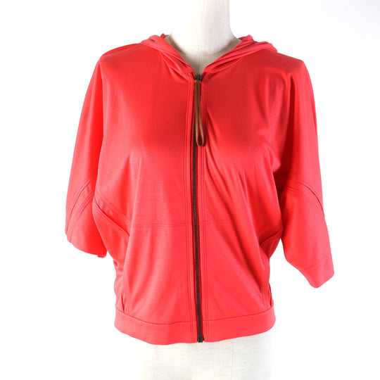 HERMES Hoodie Main: 100% cotton, some parts: sheep leather Orange Women 34 Used Authentic