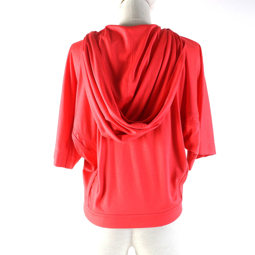 HERMES Hoodie Main: 100% cotton, some parts: sheep leather Orange Women 34 Used Authentic