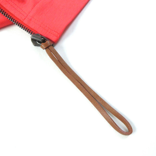 HERMES Hoodie Main: 100% cotton, some parts: sheep leather Orange Women 34 Used Authentic