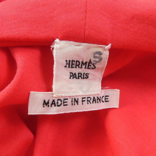 HERMES Hoodie Main: 100% cotton, some parts: sheep leather Orange Women 34 Used Authentic