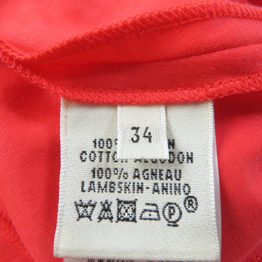 HERMES Hoodie Main: 100% cotton, some parts: sheep leather Orange Women 34 Used Authentic