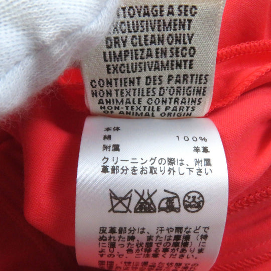 HERMES Hoodie Main: 100% cotton, some parts: sheep leather Orange Women 34 Used Authentic