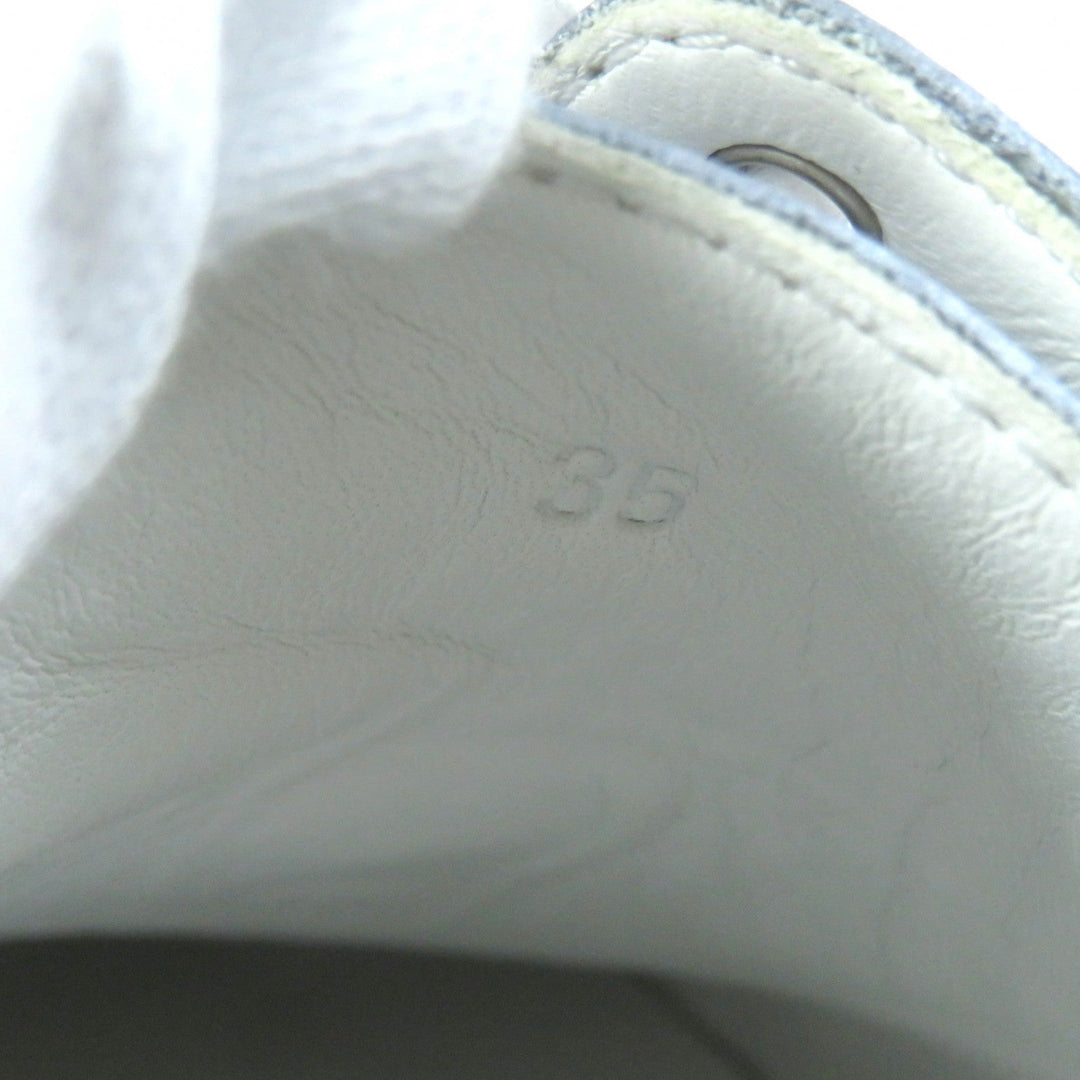 HERMES sneakers Main: Leather Silver Cross Women 35 Used Authentic