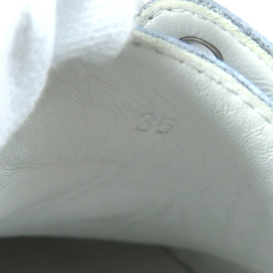 HERMES sneakers Main: Leather Silver Cross Women 35 Used Authentic