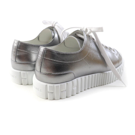 HERMES sneakers Main: Leather Silver Cross Women 35 Used Authentic