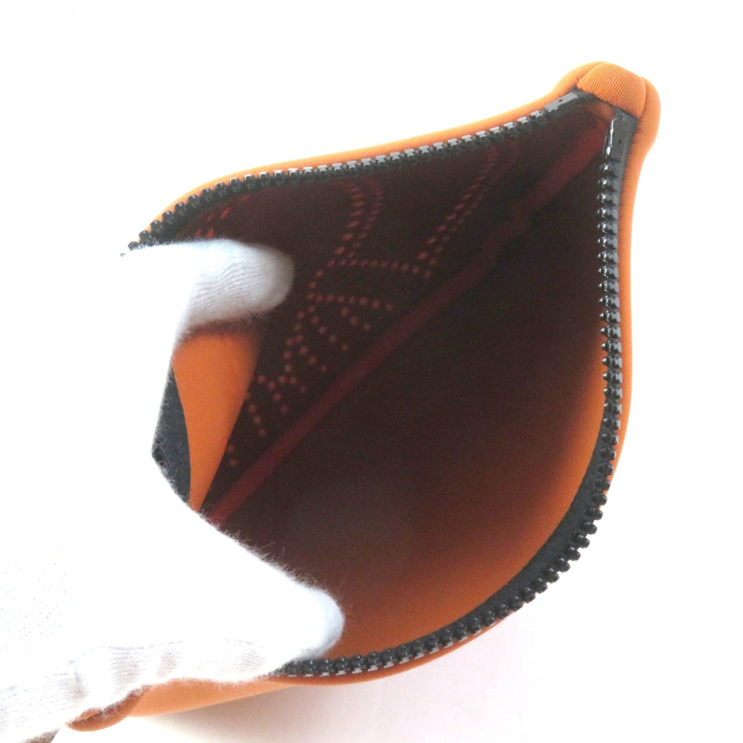 HERMES Pouch Main: 80% polyamide, 20% elastane; Part: 100% cotton Orange Neoban Kanoe H PM Women Used Authentic