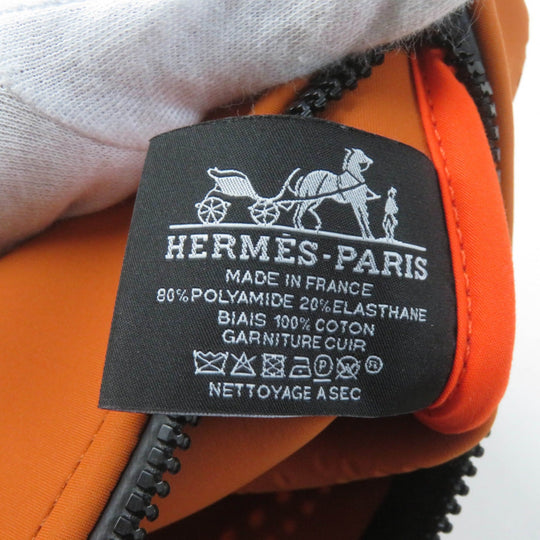 HERMES Pouch Main: 80% polyamide, 20% elastane; Part: 100% cotton Orange Neoban Kanoe H PM Women Used Authentic