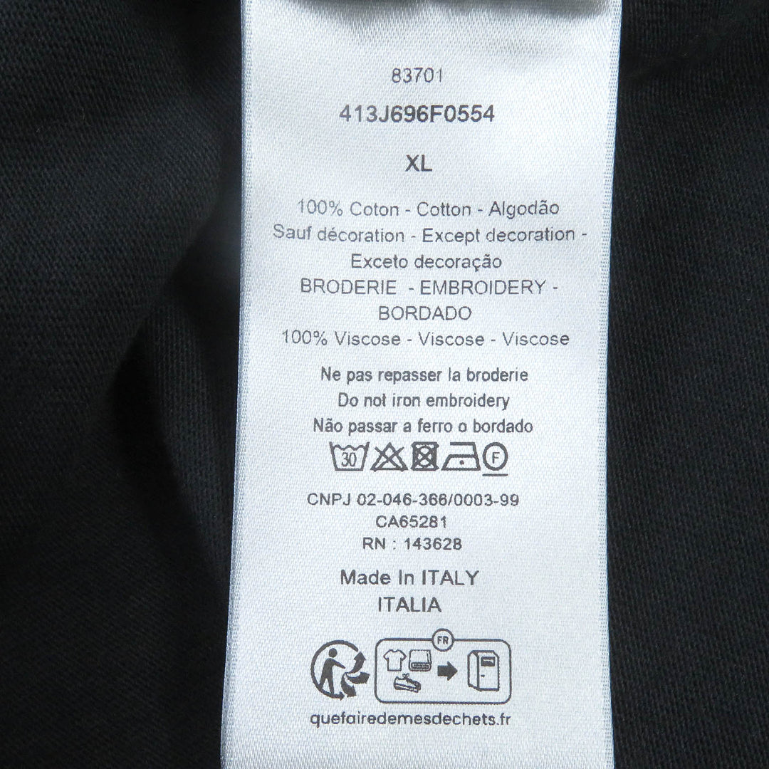 Dior HOMME Short sleeve T-shirt 413J696F0554 Main: 100% cotton, Part: 100% rayon black mens XL Used Authentic