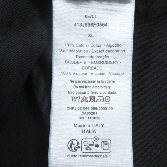 Dior HOMME Short sleeve T-shirt 413J696F0554 Main: 100% cotton, Part: 100% rayon black mens XL Used Authentic