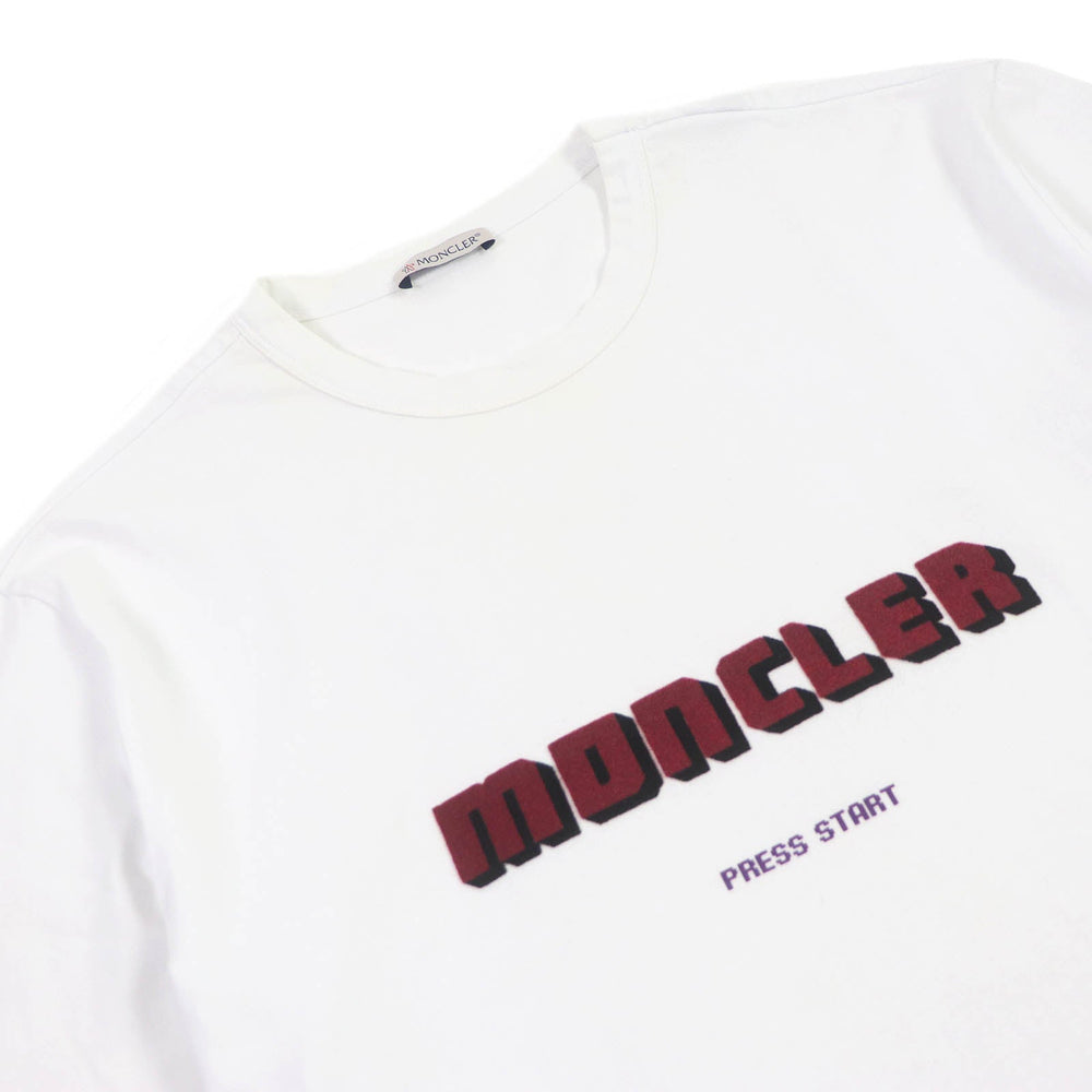 MONCLER Short sleeve T-shirt Main: 100% cotton white MAGLIA T-SHIRT mens S Used Authentic