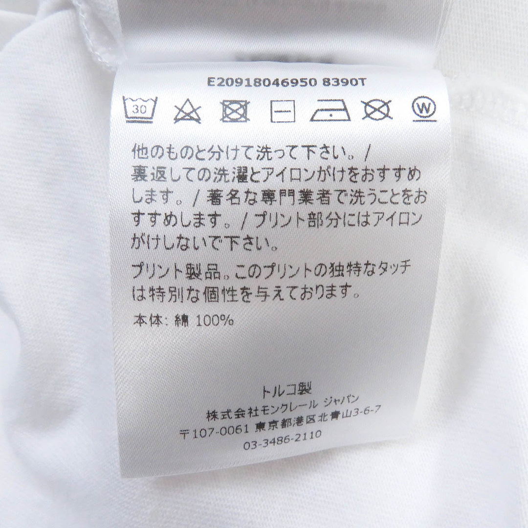 MONCLER Short sleeve T-shirt Main: 100% cotton white MAGLIA T-SHIRT mens S Used Authentic