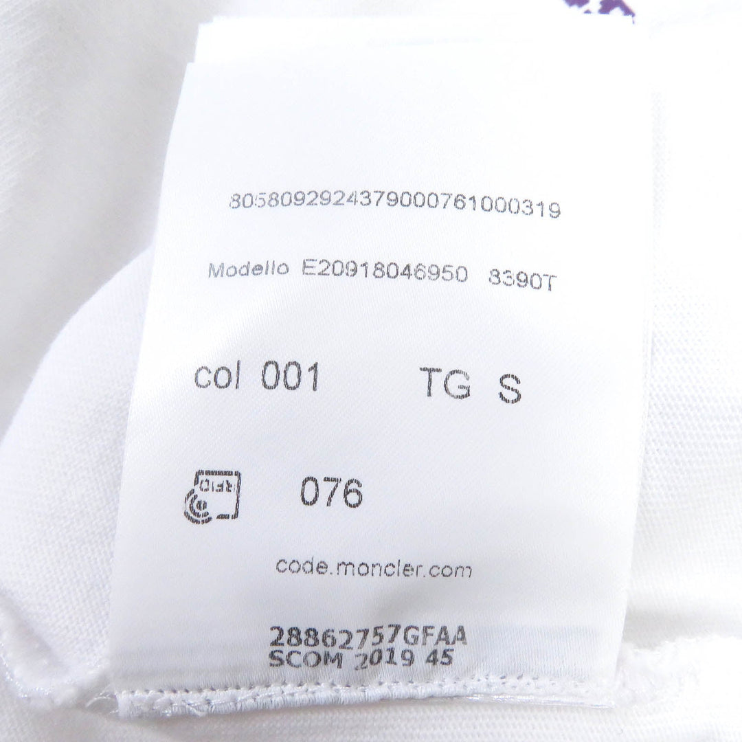 MONCLER Short sleeve T-shirt Main: 100% cotton white MAGLIA T-SHIRT mens S Used Authentic