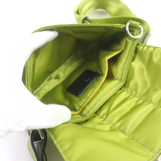 FENDI Sling bag 7AS138 Main: Nylon, Main: Leather wasabi green Baguette Mini mens Used Authentic