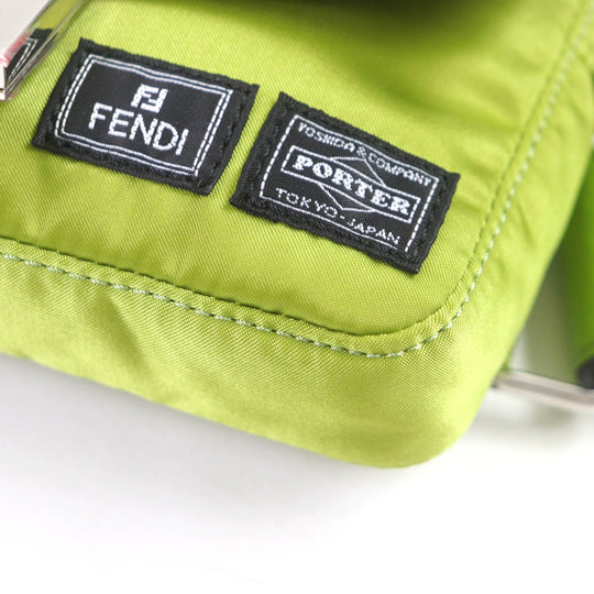FENDI Sling bag 7AS138 Main: Nylon, Main: Leather wasabi green Baguette Mini mens Used Authentic