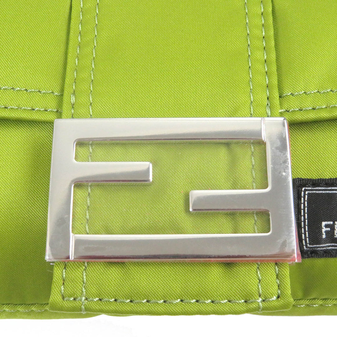 FENDI Sling bag 7AS138 Main: Nylon, Main: Leather wasabi green Baguette Mini mens Used Authentic
