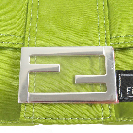 FENDI Sling bag 7AS138 Main: Nylon, Main: Leather wasabi green Baguette Mini mens Used Authentic