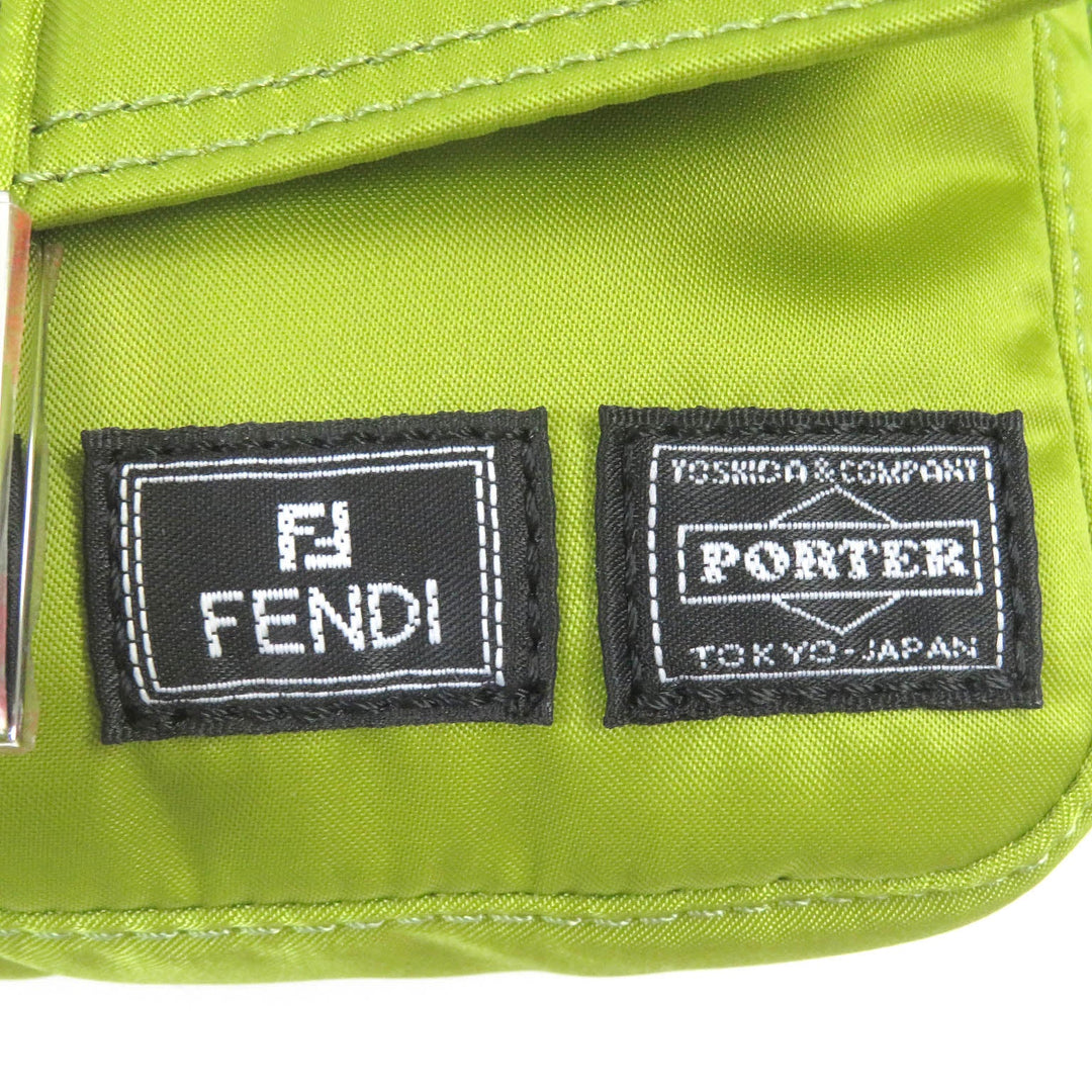 FENDI Sling bag 7AS138 Main: Nylon, Main: Leather wasabi green Baguette Mini mens Used Authentic