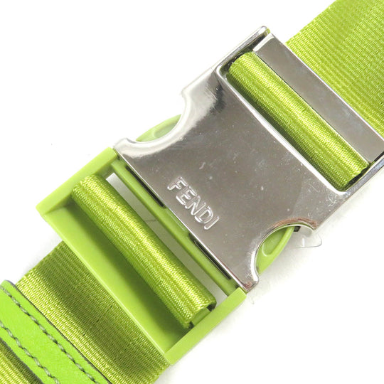 FENDI Sling bag 7AS138 Main: Nylon, Main: Leather wasabi green Baguette Mini mens Used Authentic