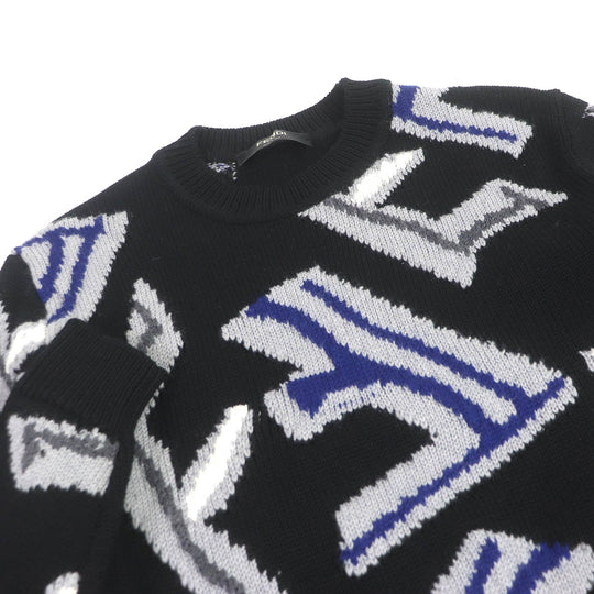 FENDI sweater FZX013 Main: 100% virgin wool black mens 44 Used Authentic