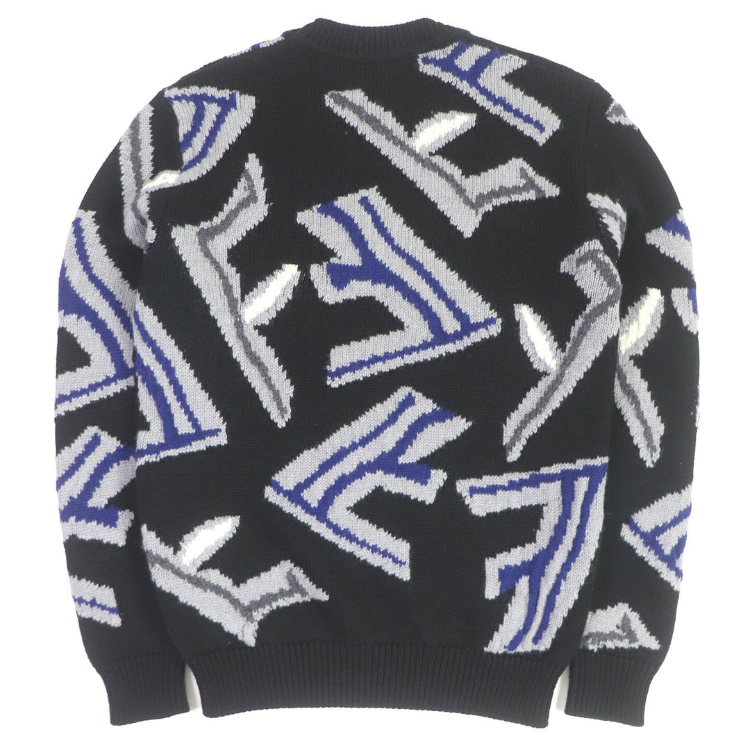 FENDI sweater FZX013 Main: 100% virgin wool black mens 44 Used Authentic