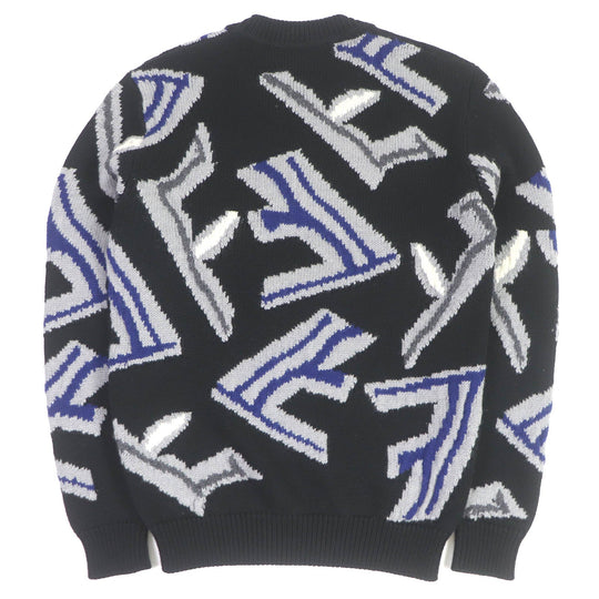 FENDI sweater FZX013 Main: 100% virgin wool black mens 44 Used Authentic