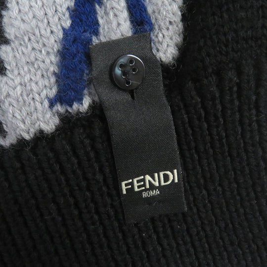 FENDI sweater FZX013 Main: 100% virgin wool black mens 44 Used Authentic