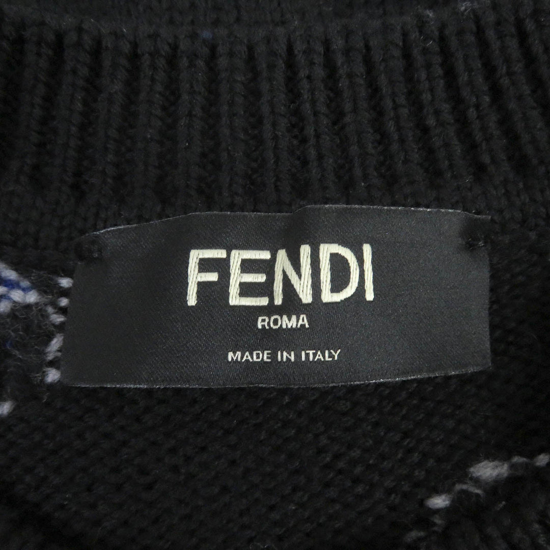 FENDI sweater FZX013 Main: 100% virgin wool black mens 44 Used Authentic
