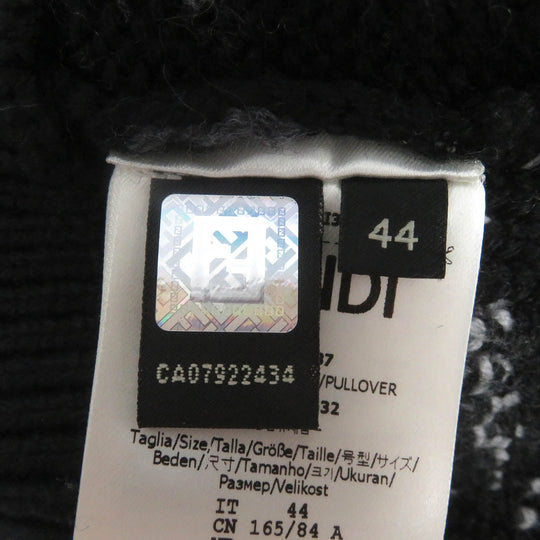 FENDI sweater FZX013 Main: 100% virgin wool black mens 44 Used Authentic