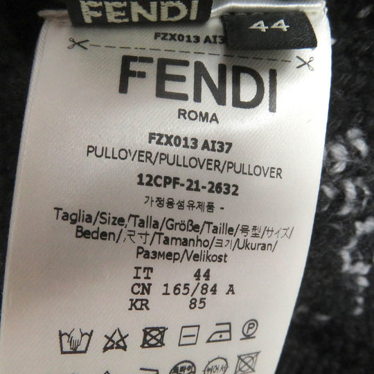 FENDI sweater FZX013 Main: 100% virgin wool black mens 44 Used Authentic