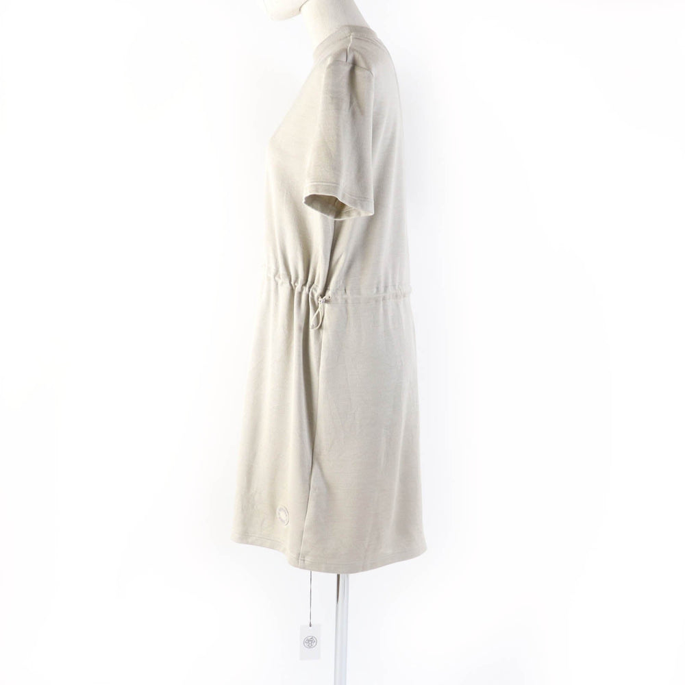 HERMES one piece 4E4528DI cotton beige Drawstring dress 36