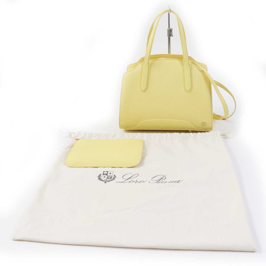 Loro Piana Shoulder Bag FAL6761 Grained matte leather (cowhide) yellow Sage M Women Used Authentic