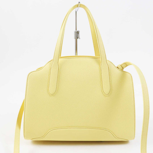 Loro Piana Shoulder Bag FAL6761 Grained matte leather (cowhide) yellow Sage M Women Used Authentic