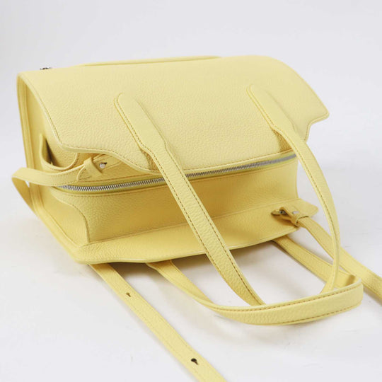 Loro Piana Shoulder Bag FAL6761 Grained matte leather (cowhide) yellow Sage M Women Used Authentic