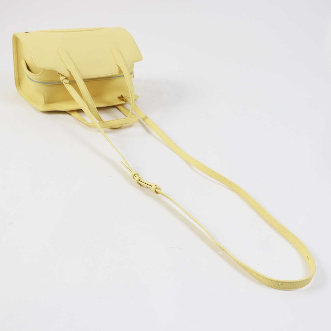 Loro Piana Shoulder Bag FAL6761 Grained matte leather (cowhide) yellow Sage M Women Used Authentic