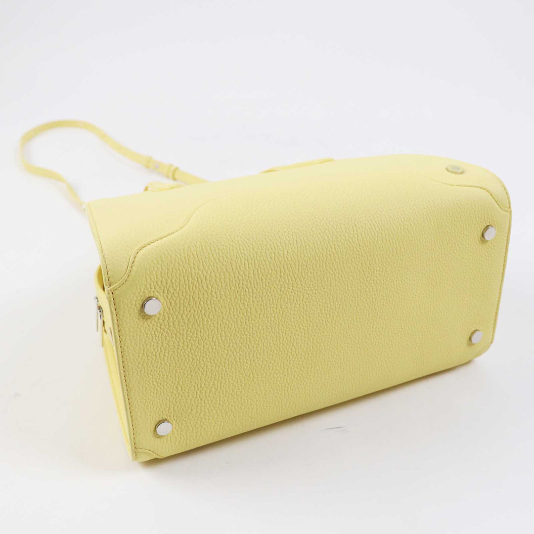 Loro Piana Shoulder Bag FAL6761 Grained matte leather (cowhide) yellow Sage M Women Used Authentic