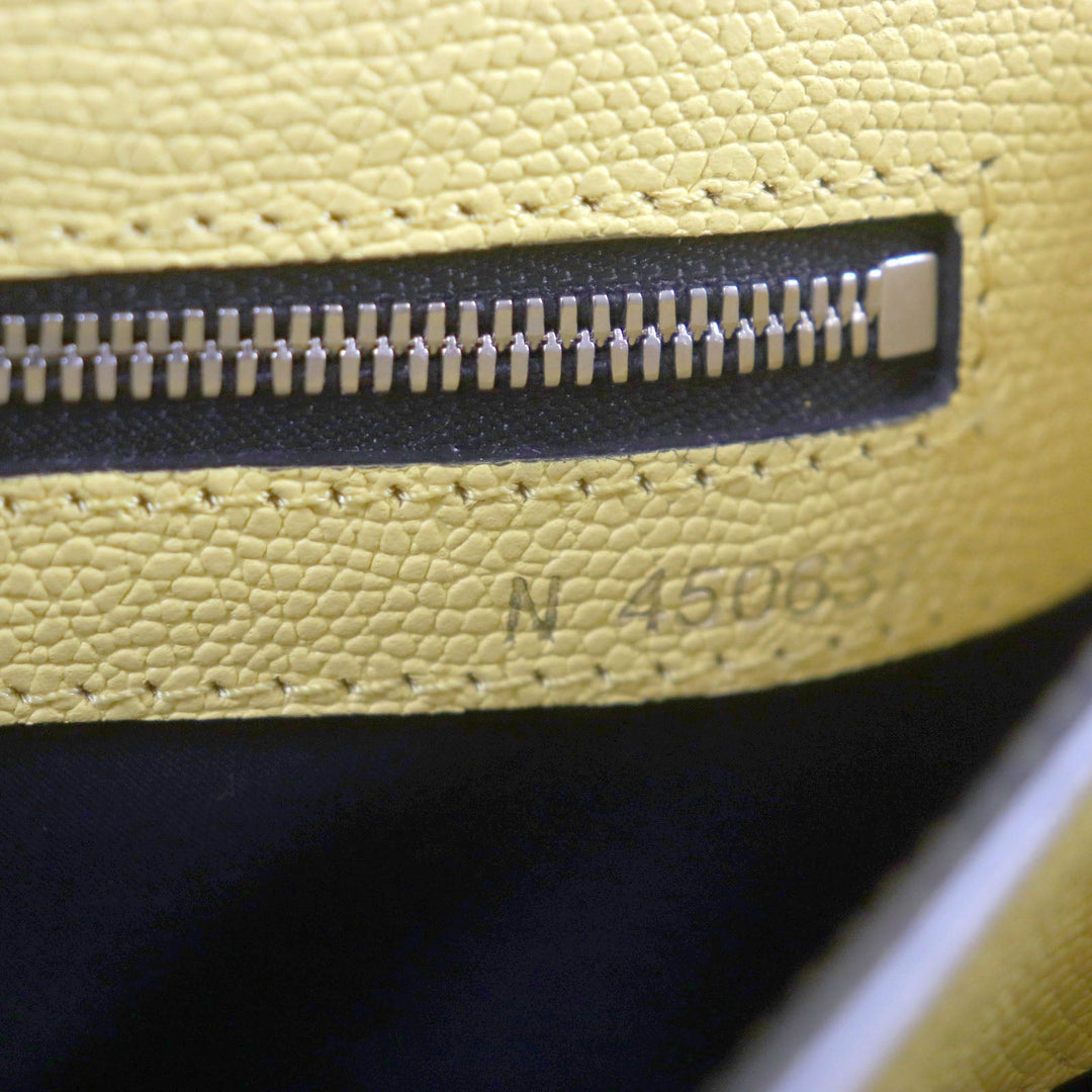 Valextra Briefcase Main: Canvas, Main: Leather Yellow black K-VAL mens Used Authentic
