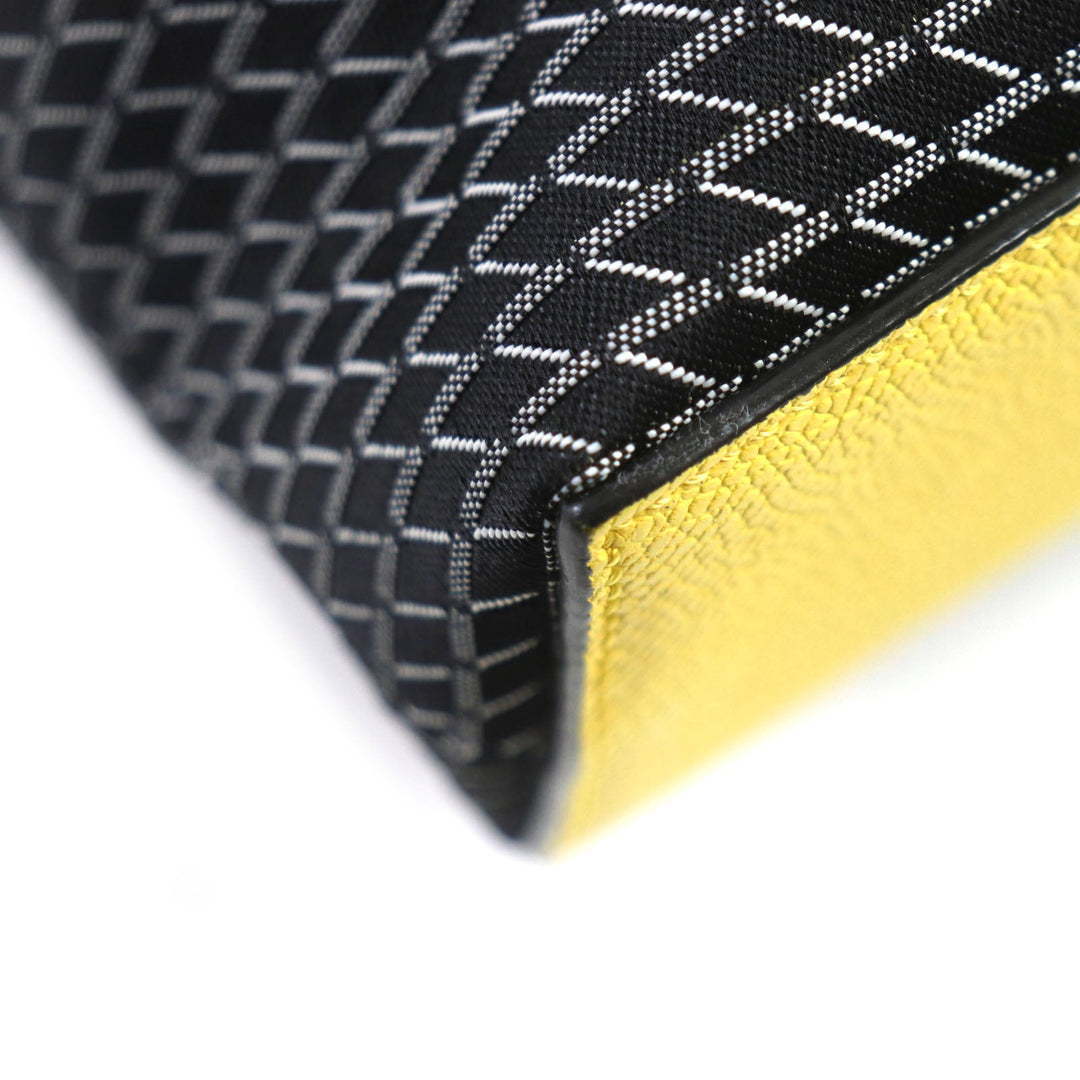 Valextra Briefcase Main: Canvas, Main: Leather Yellow black K-VAL mens Used Authentic